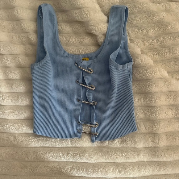 Daisy Light Blue Ribbed Knitwear - Picture 3 of 4